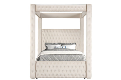 Annabelle - King Canopy Bed - Ivory