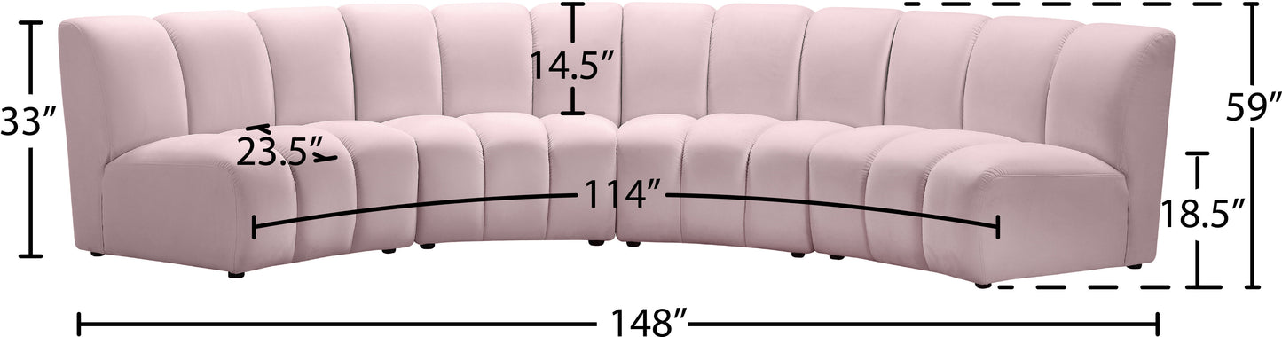 Infinity - 4 Piece Velvet Modular Sectional