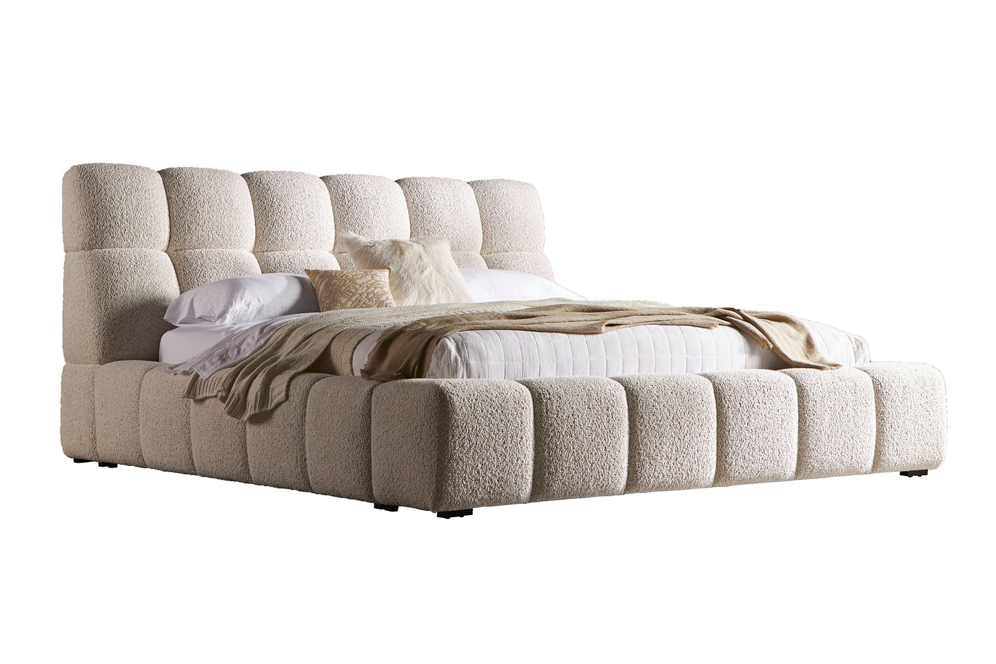 Escape - Fluffy River Rock Upholstered Bed