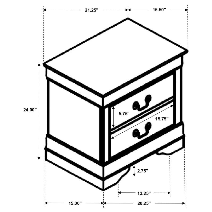 Louis Philippe - Two-drawer Nightstand