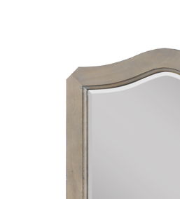 Bridgevine Home - Laurel - Grove Scallop Shaped Mirror- White Poplar Finish