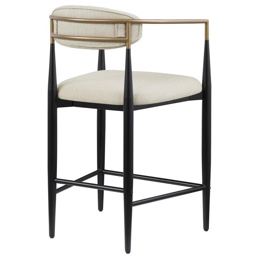 Tina - Metal Counter Height Bar Stool With Upholstered Back And Seat (Set of 2)