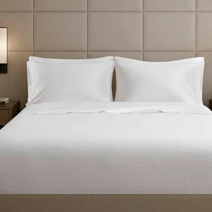 Percale Weave - King Luxury Cotton Sheet Set - Bright White