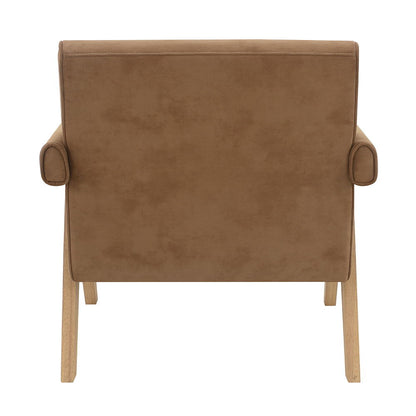Zoey - Accent Chair - Chocolate Suede & Oak