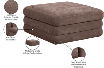 Stellar - Chenille Fabric Upholstered Modular Modular Ottoman