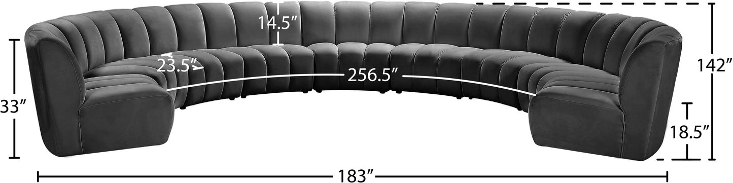 Infinity - 9 Piece Velvet Modular Sectional