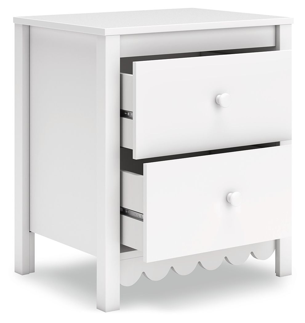 Hallityn - White - Two Drawer Night Stand