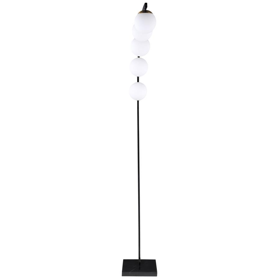 Cody - Spherical 5-light Arc Metal Floor Lamp - Black