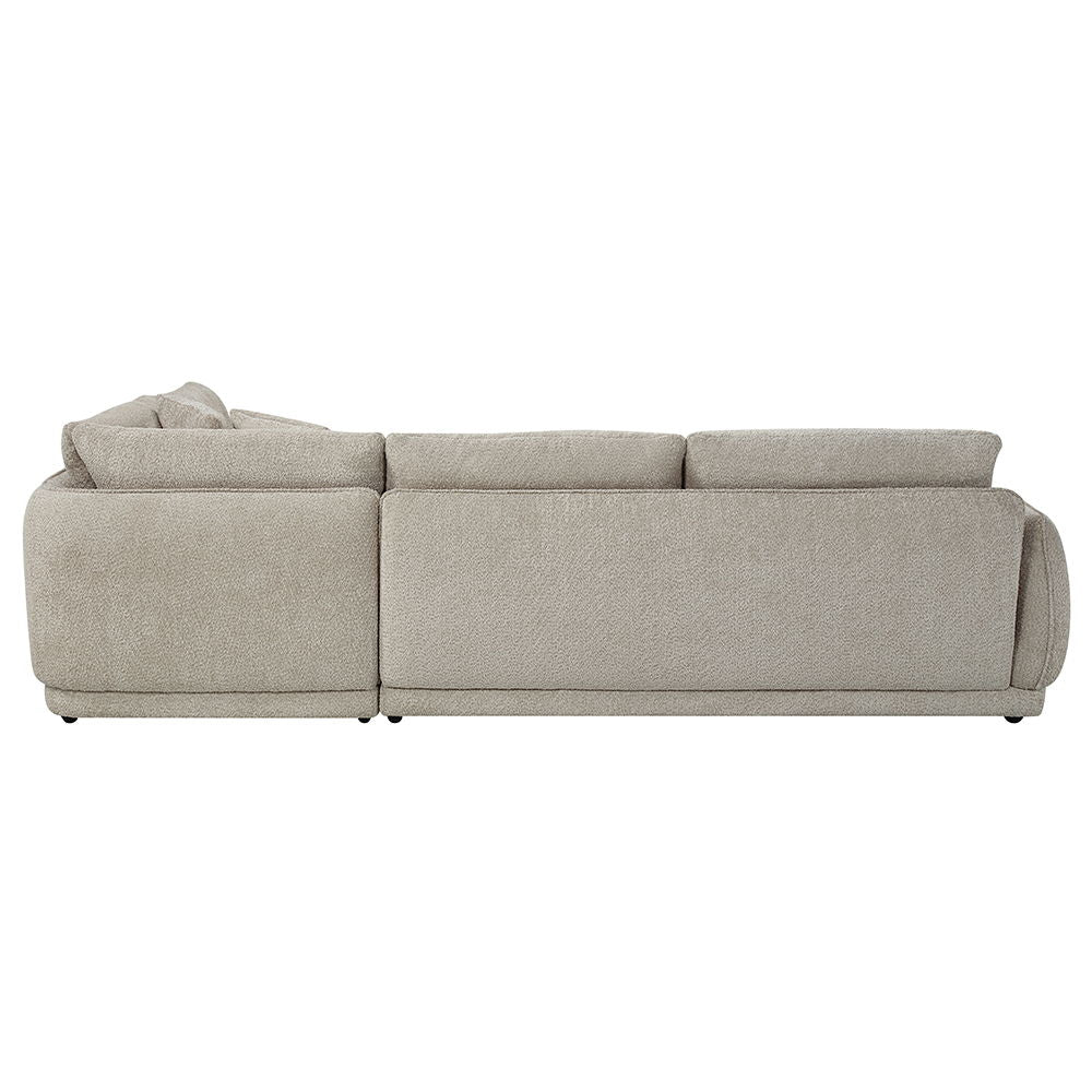 Jonina - Sectional Sofa With 4 Pillows - Beige Chenille