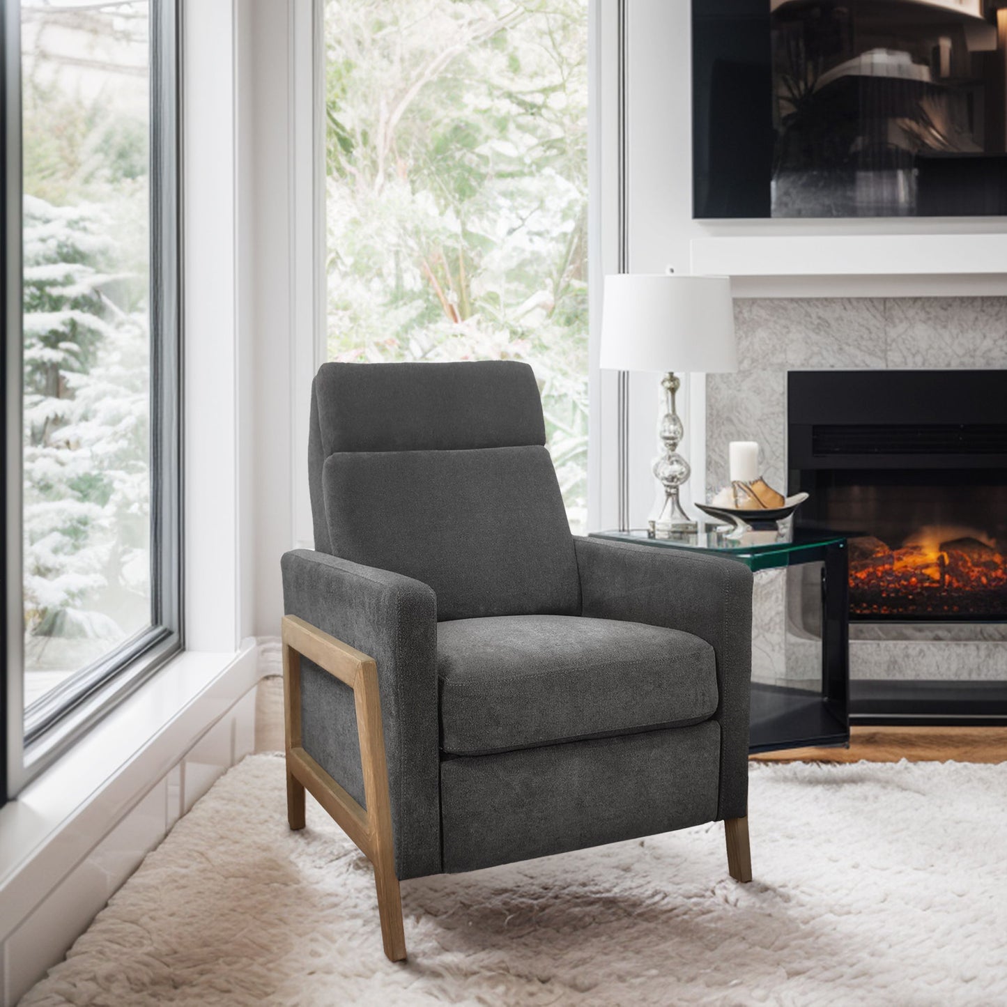 Luna - Recliner With Frame - Gray