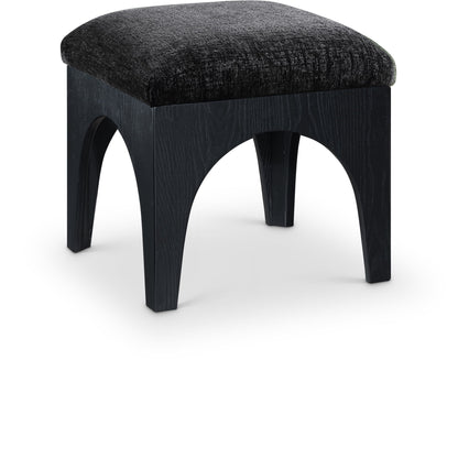 Lawson - Chenille Fabric Ottoman - Black Base