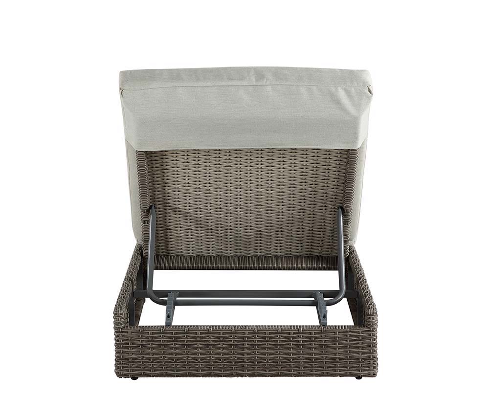 Salena - Patio Lounge Chair - Beige Fabric & Gray Finish - 8"