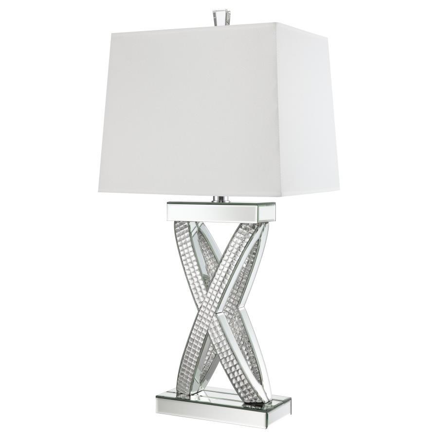 Dominick - Tapered Mirrored Acrylic Table Lamp - Silver