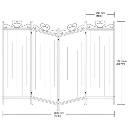 Dove - 4-Panel Room Divider Folding Shoji Screen - Beige