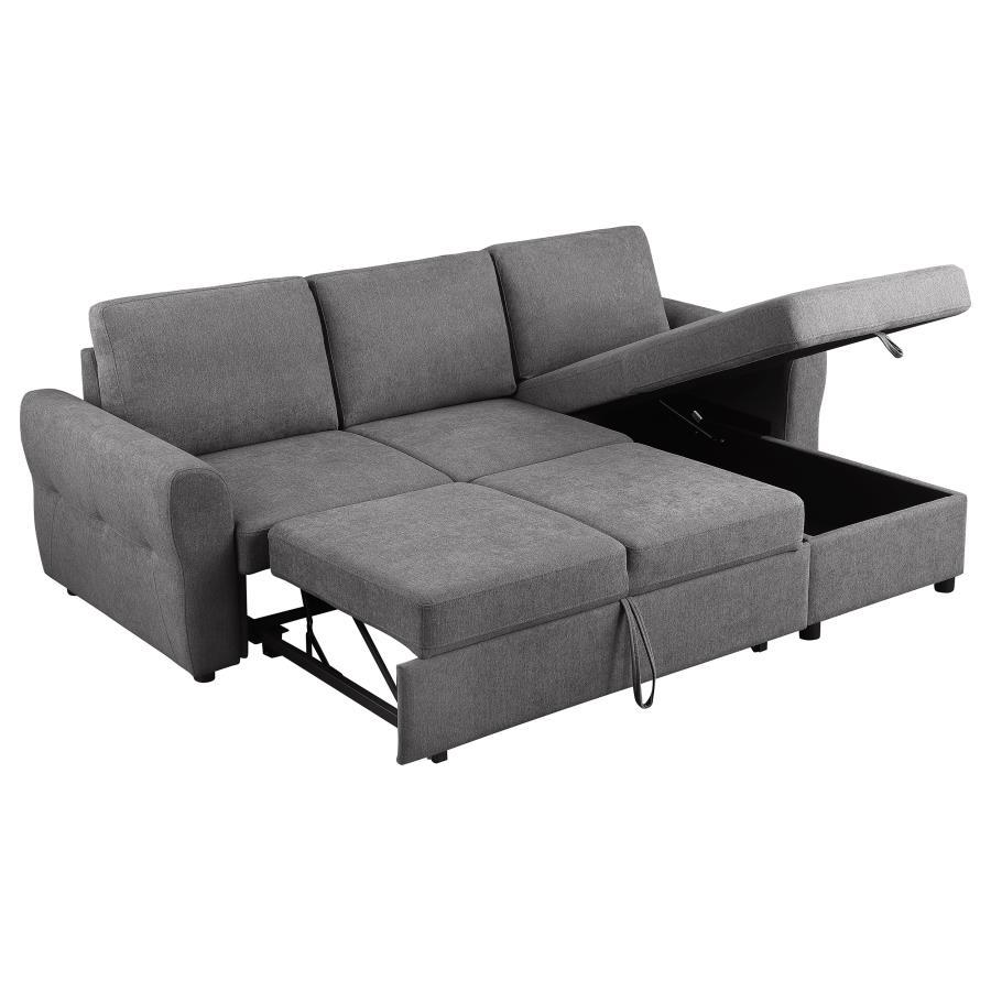 Samantha - Upholstered Storage Sleeper Sectional Sofa