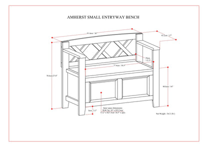 Amherst - Small Entryway Storage Bench