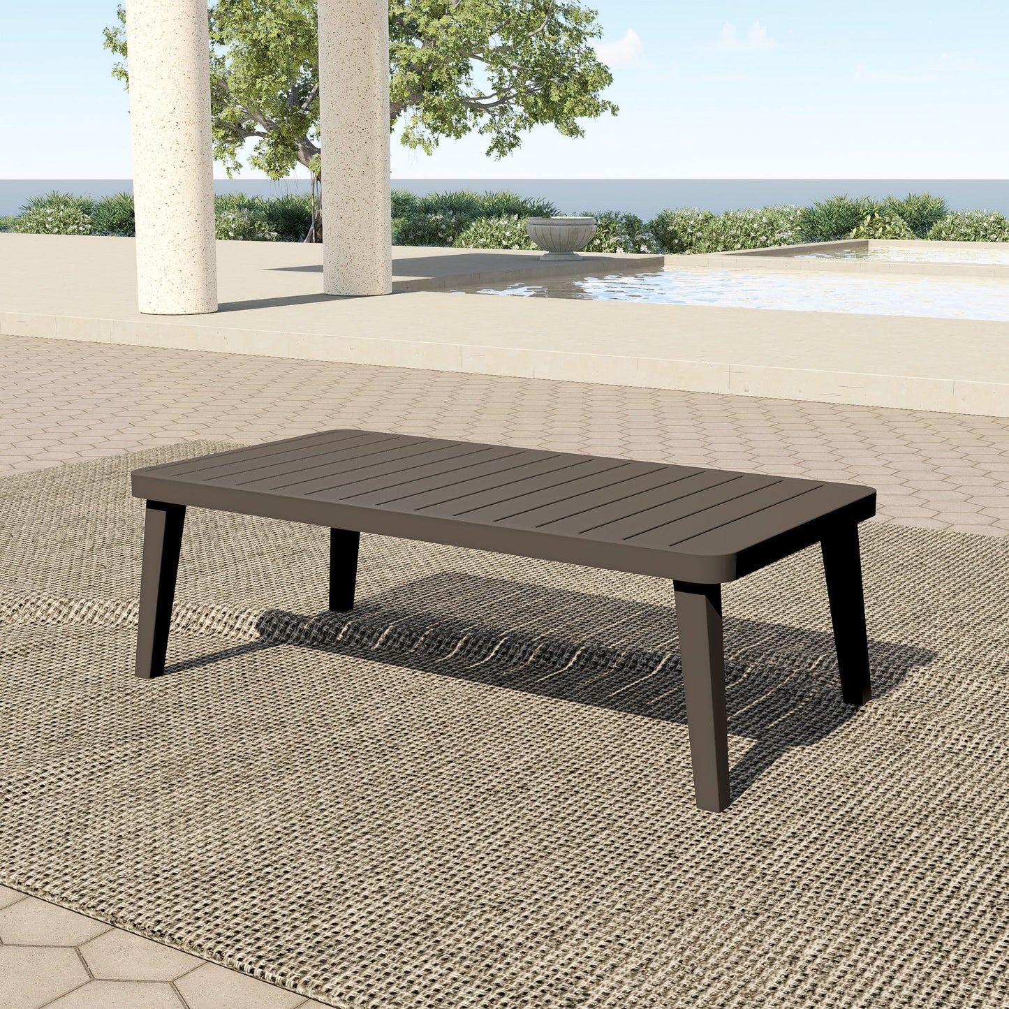 Genova - Patio Coffee Table - Dark Brown