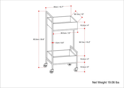 Hobbs - 16" Bar Cart - Natural