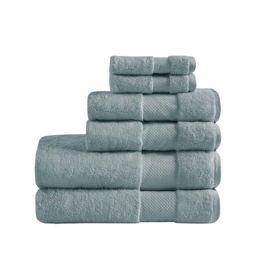 Turkish - 6 Piece Bath Towel Set - Blue