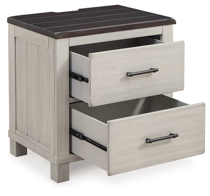 Darborn - Gray / Brown - Two Drawer Night Stand