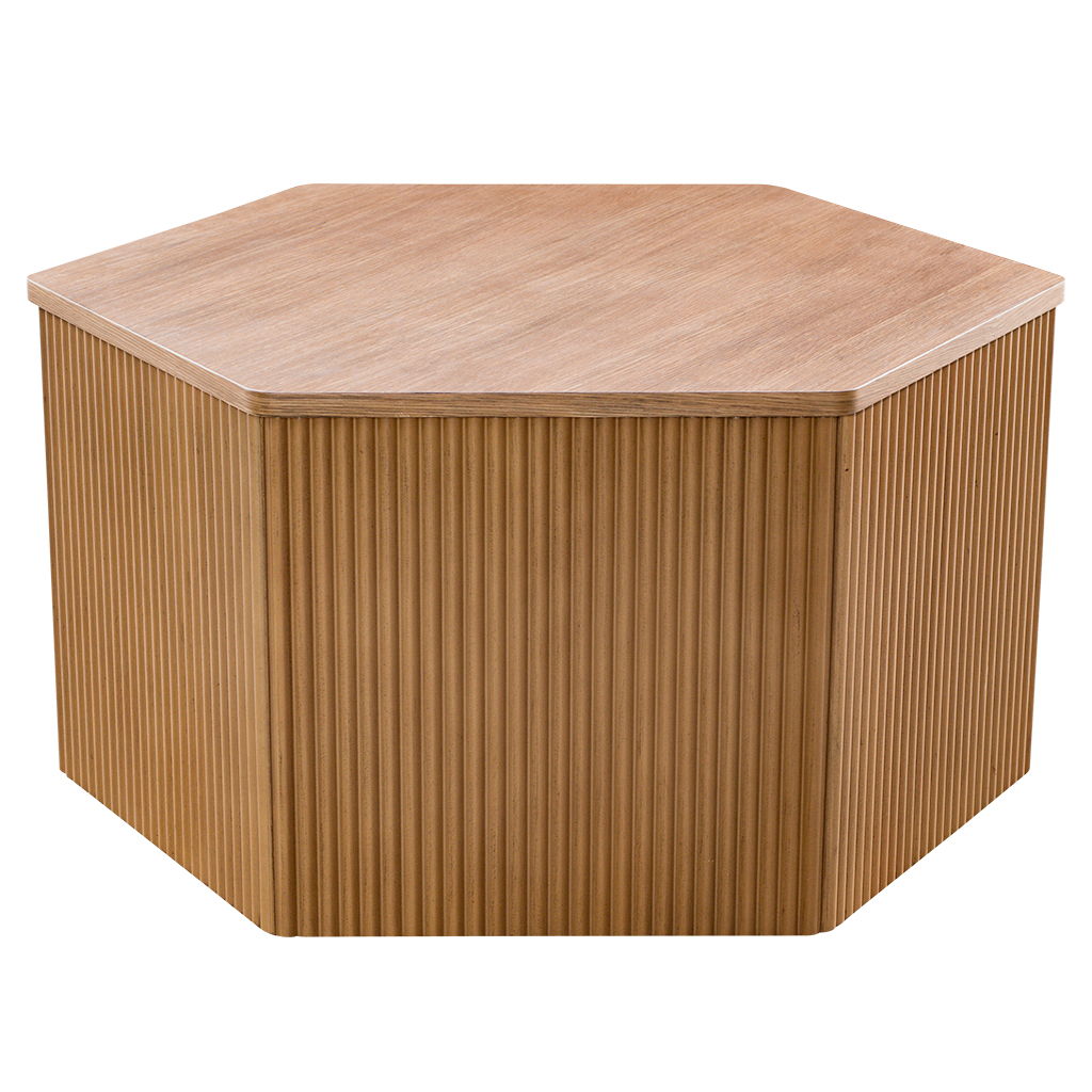 Honey - Fluted Hexagon Coffee Table - Natural