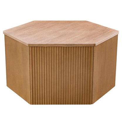 Honey - Fluted Hexagon Coffee Table - Natural