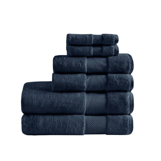 Turkish - 6 Piece Bath Towel Set - Navy