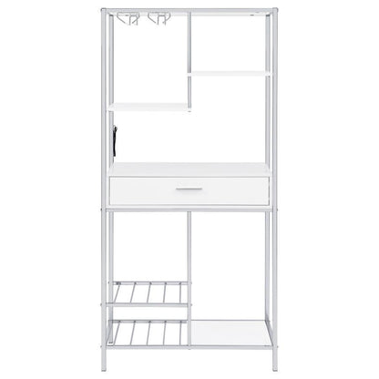 Figueroa - 5-Shelf Wine Storage Bar Cabinet - White High Gloss