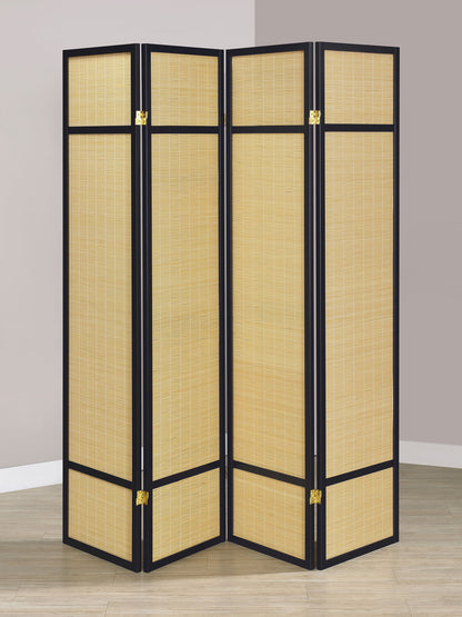 Pearce - 4-Panel Bamboo Room Divider Folding Screen - Natural