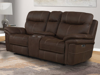 Mason - Power Console Loveseat - Dark Kahlua