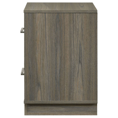 Fenwick - 2-Drawer Nightstand Bedside Table - Gray Oak