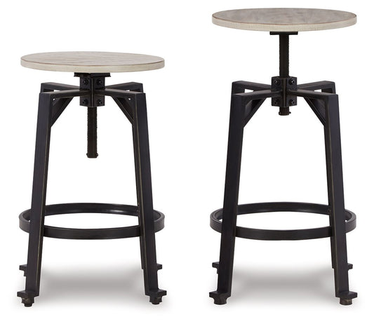 Karisslyn - Whitewash / Black - Swivel Stool (Set of 2)