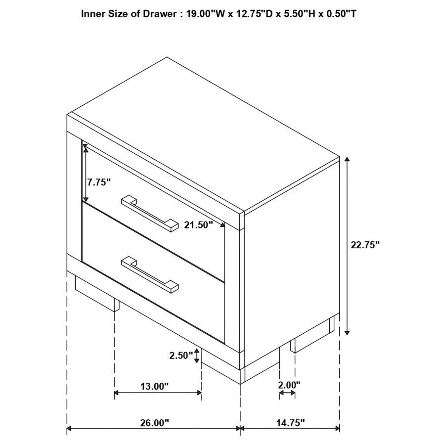 Jessica - 2-Drawer Nightstand