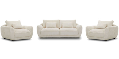 Utopia - Sofa And 2 Chair And Half - Mega Ivory