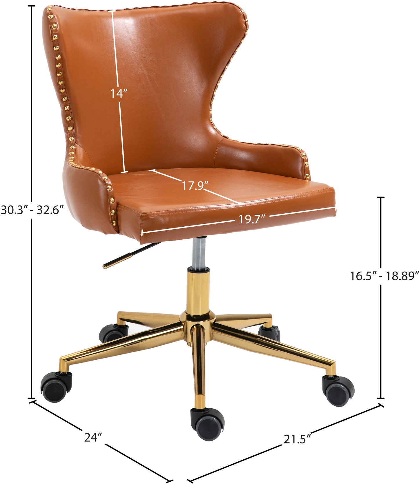 Hendrix - Office Chair with Gold Legs