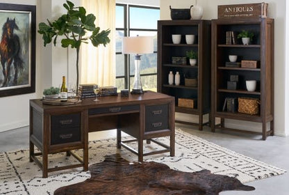 Branson - Pedestal Desk - Two-Toned Rustic Buckeye