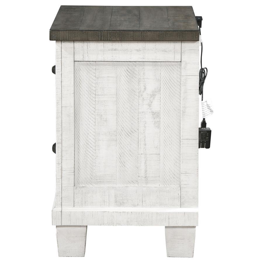 Lilith - 2-Drawer Nightstand - Distressed White