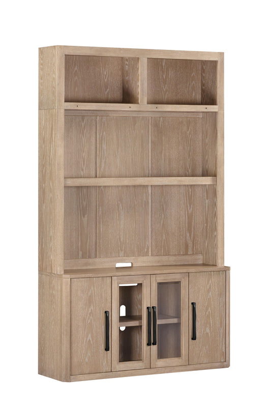 Breckenridge - 56" Console With Bookcase TV Hutch - Medium Brown