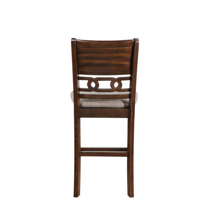 Gia - 3 Piece Dining Set (Counter Drop Leaf Table & 2 Chairs) - Cherry - Fabric