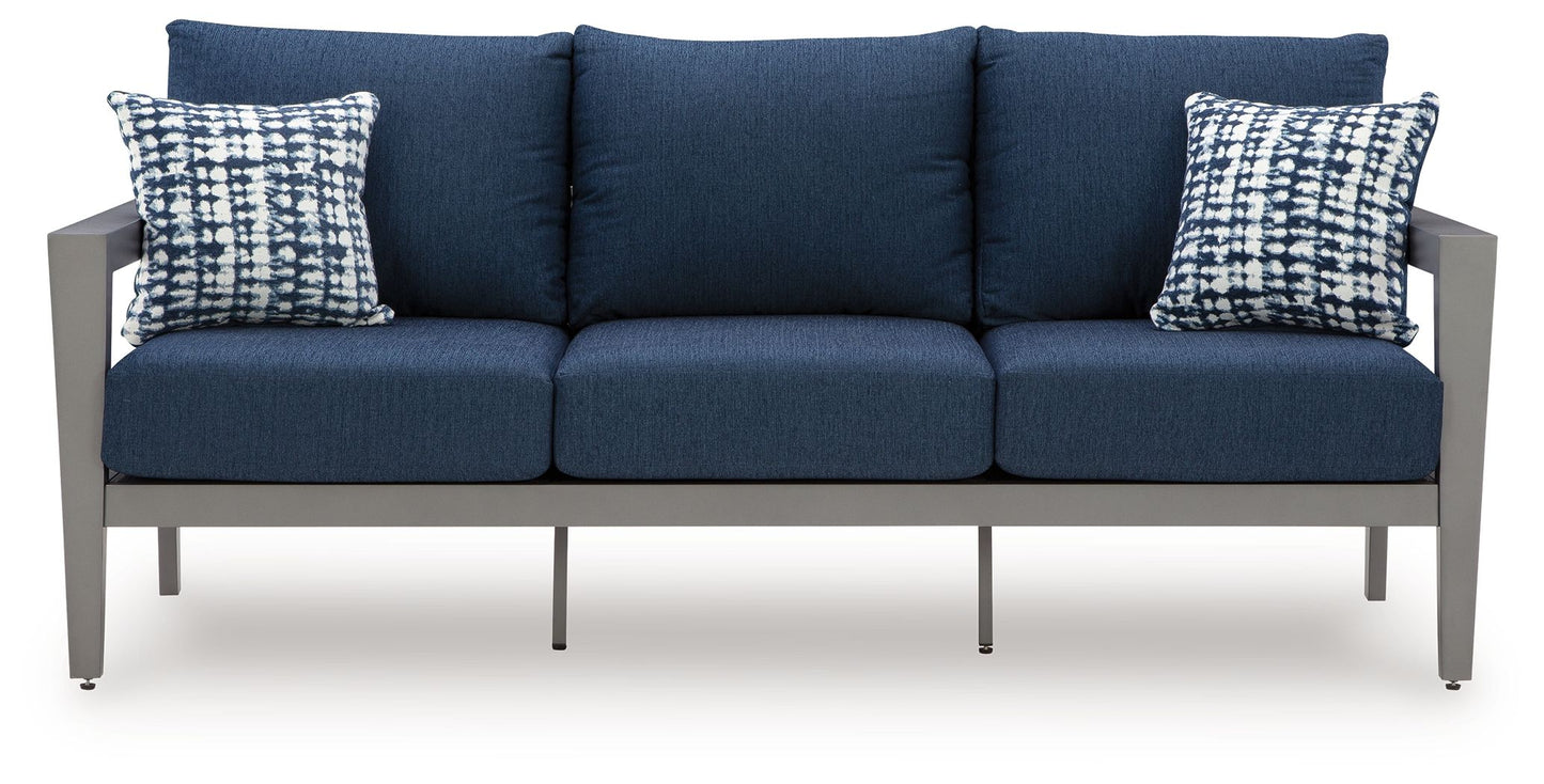 Gali - Sofa / Chairs / Table Set (Set of 4) - Gray / Blue