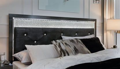 Kaydell - Uph Panel Headboard - Glitter Details