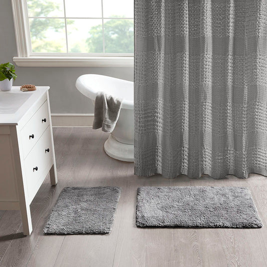 Ritzy - 2 Piece Set Bath Rug - Gray