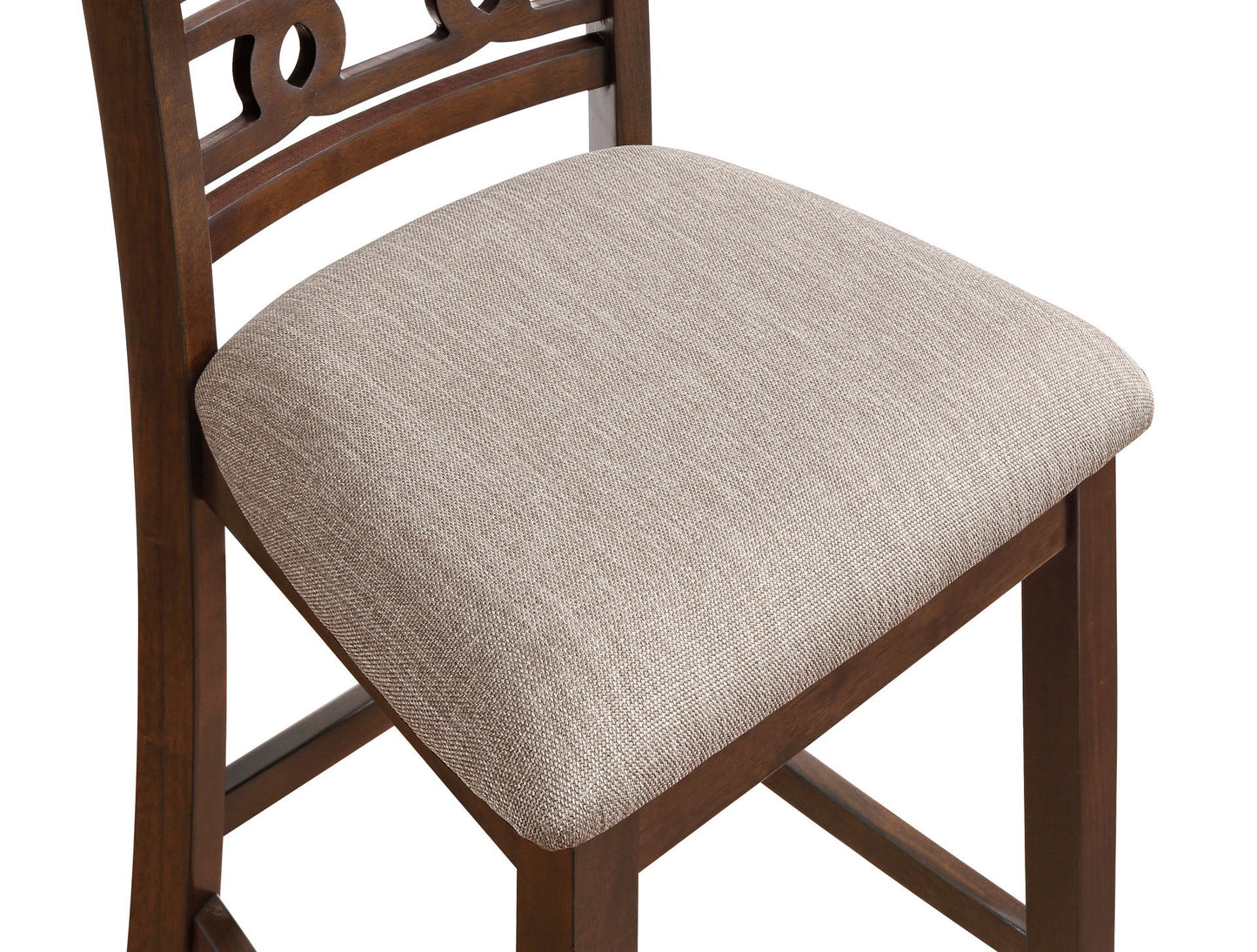 Gia - 3 Piece Dining Set (Counter Drop Leaf Table & 2 Chairs) - Cherry - Fabric