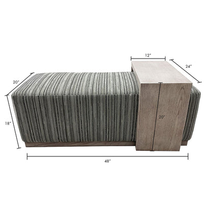 Peggy - Bench/Cocktail Ottoman With Table - Stripe / Multi