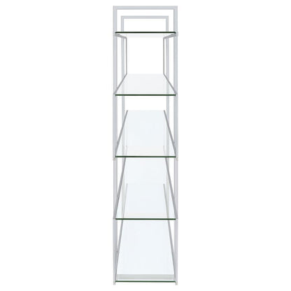 Elmer - 5-Shelf Bookshelf - Clear And Chrome