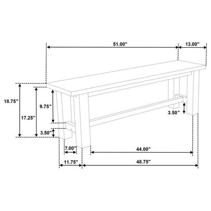 Cardova - 51" Solid Wood Dining Bench - Vineyard Oak