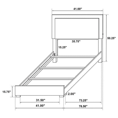 Marceline - Wood LED Panel Bed