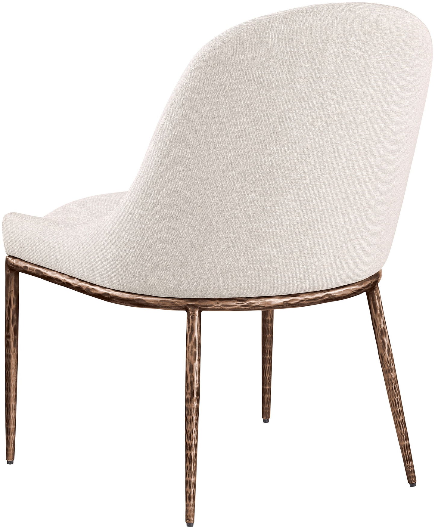 Ferro - Upholstered Dining Side Chair With Brushed Bronze Legs