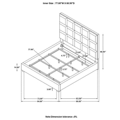 Panes - Upholstered Panel Bed