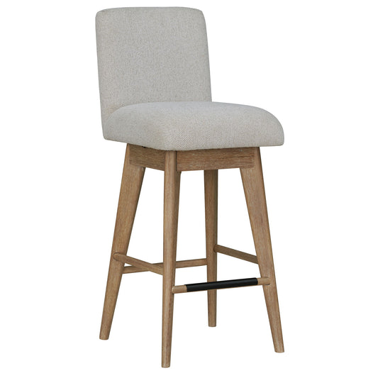 Escape - Dining Upholstered Swivel Barstool - Glazed Natural Oak Mirage Mist